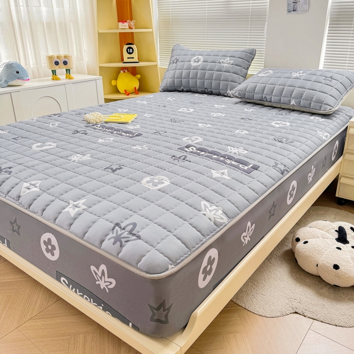 91家纺网 家纺一手货源 找家纺 卡派 2024新款大床水洗棉夹棉加厚床笠（印花系列） 新蕊