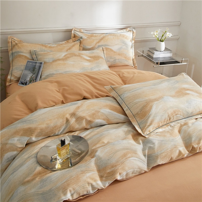 91家纺网 家纺一手货源 找家纺 沐白家居 2024新款全棉生态磨毛印花四件套系列 诺拉