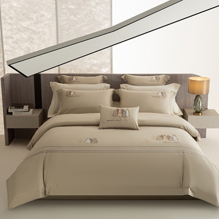 91家纺网 家纺一手货源 找家纺 （总）高大尚婚庆馆 2025新款长绒棉磨毛高端绣花四件套 希尔