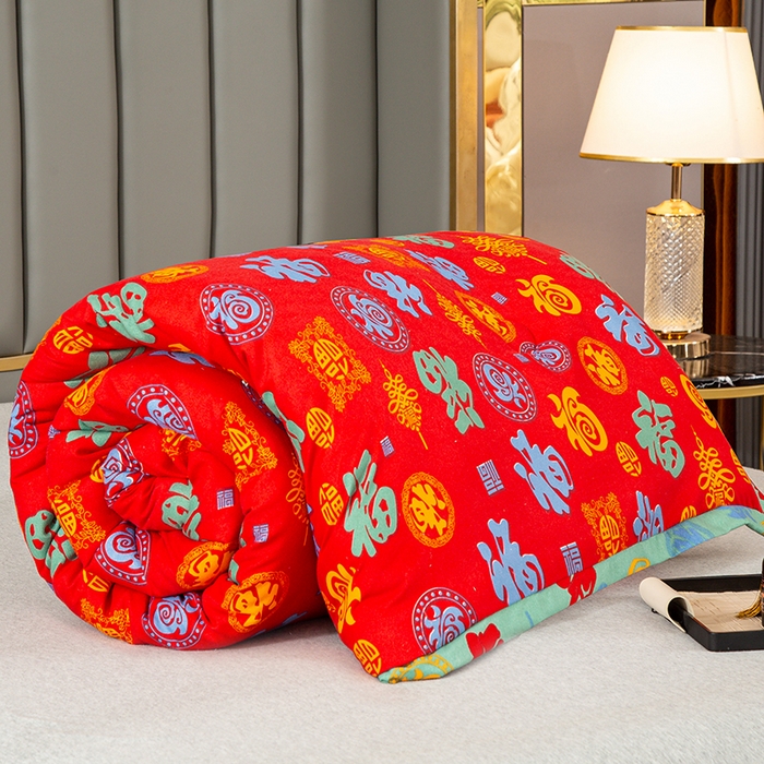 91家纺网 家纺一手货源 找家纺 爱宝被业 2025新款亲肤百福冬被 百福被