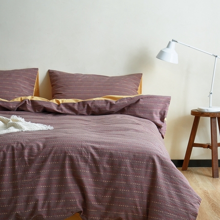 91家纺网 家纺一手货源 找家纺 （总）子和家居 2024新款全棉色织四件套--【梨涡】