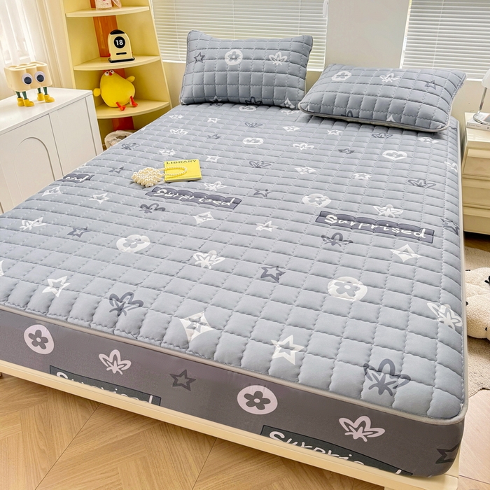 91家纺网 家纺一手货源 找家纺 卡派 2024新款大床水洗棉夹棉加厚床笠（印花系列） 新蕊