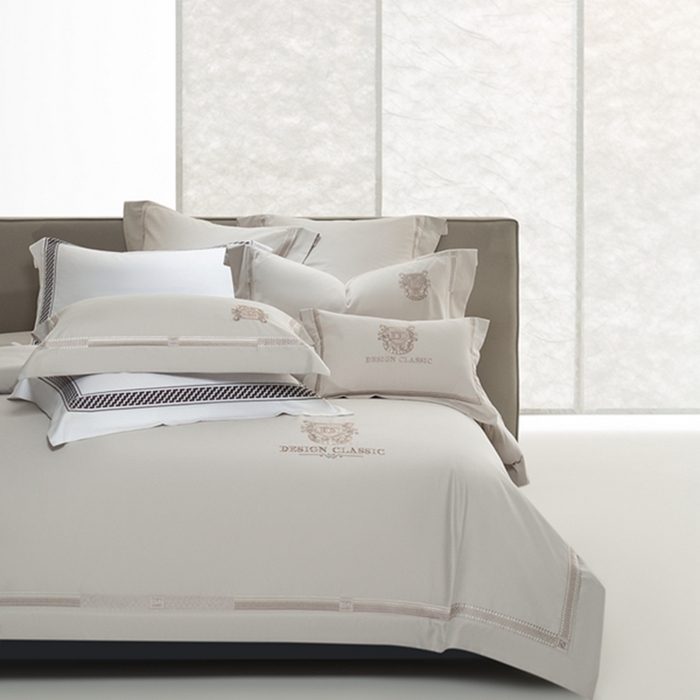 91家纺网 家纺一手货源 找家纺 高大尚婚庆馆 2025新款长绒棉磨毛高端绣花四件套 玛莎 绅士灰