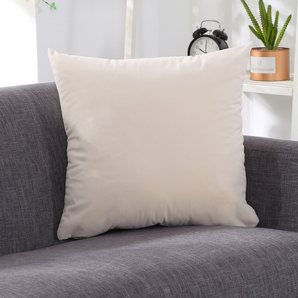91家纺网 家纺一手货源 找家纺 囍莱家纺 2024新款北欧风天鹅绒抱枕腰枕靠枕纯色靠垫沙发办公室腰靠床头枕头靠背枕 米白色