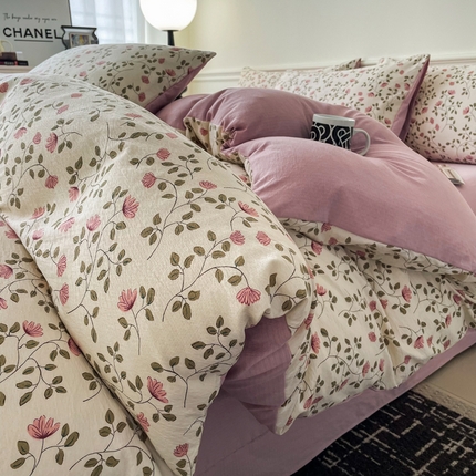 91家纺网 家纺一手货源 找家纺 仟网汇 2024新款花卉提花四件套系列 花千朵