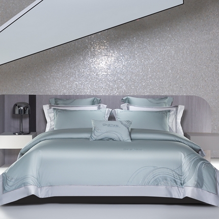 91家纺网 家纺一手货源 找家纺 （总）高大尚婚庆馆 2025新款长绒棉高端绣花四件套 妮莉雅