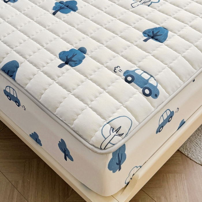 91家纺网 家纺一手货源 找家纺 卡派 2024新款大床水洗棉夹棉加厚床笠（印花系列） 密林