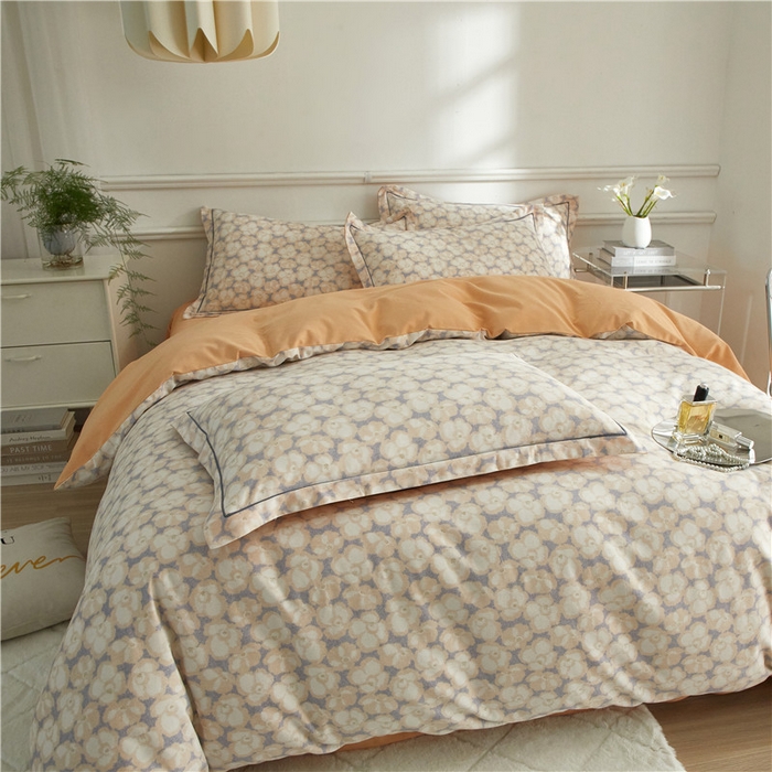 91家纺网 家纺一手货源 找家纺 沐白家居 2024新款全棉生态磨毛印花四件套系列 香茗