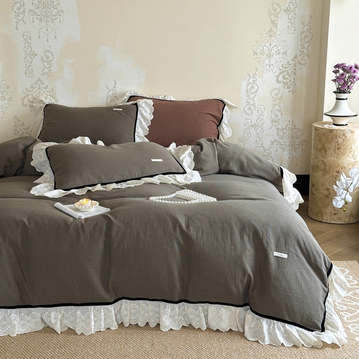 91家纺网 家纺一手货源 找家纺 玛奇朵 2024新品法式复古重工刺绣蕾丝花边款色织双层纱-卡瑟琳 卡瑟琳-绿