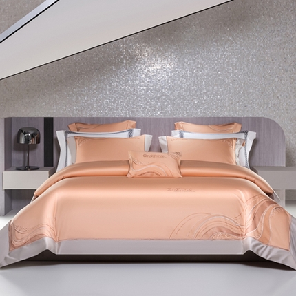 91家纺网 家纺一手货源 找家纺 （总）高大尚婚庆馆 2025新款长绒棉高端绣花四件套 妮莉雅