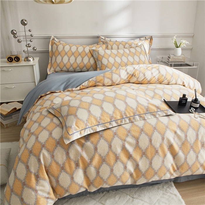 91家纺网 家纺一手货源 找家纺 沐白家居 2024新款全棉生态磨毛印花四件套系列 追光