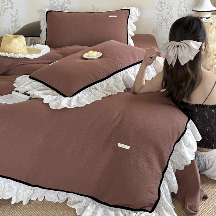 91家纺网 家纺一手货源 找家纺 玛奇朵 2024新品法式复古重工刺绣蕾丝花边款色织双层纱-卡瑟琳 卡瑟琳-红