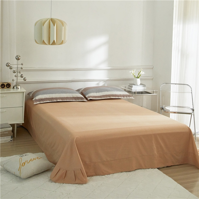 91家纺网 家纺一手货源 找家纺 沐白家居 2024新款全棉生态磨毛印花四件套系列 芮心-咖