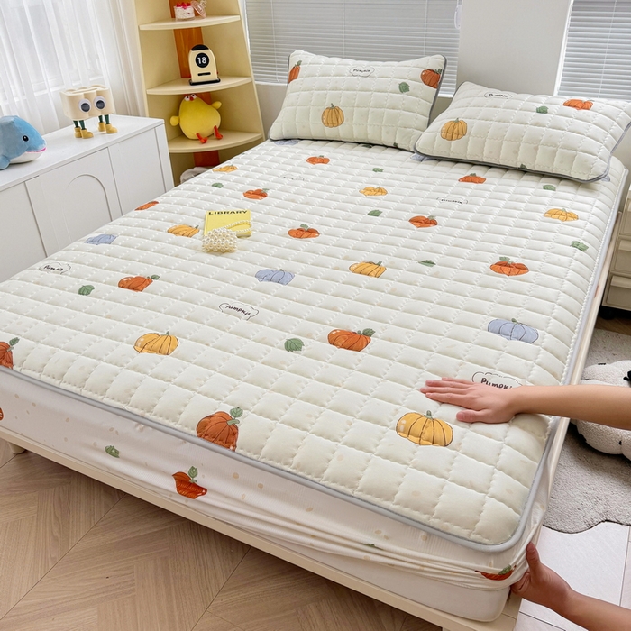 91家纺网 家纺一手货源 找家纺 （总）卡派 2024新款大床水洗棉夹棉加厚床笠（印花系列）