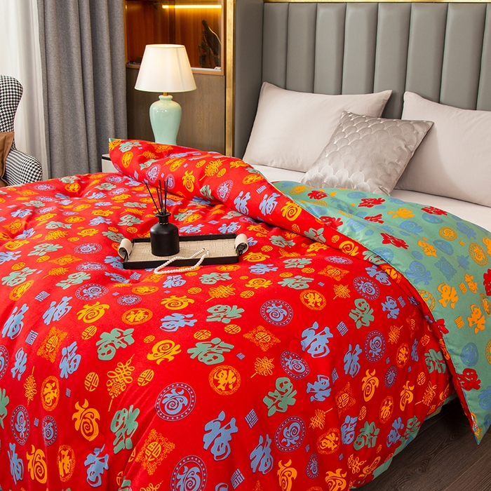 91家纺网 家纺一手货源 找家纺 爱宝被业 2025新款亲肤百福冬被 百福被