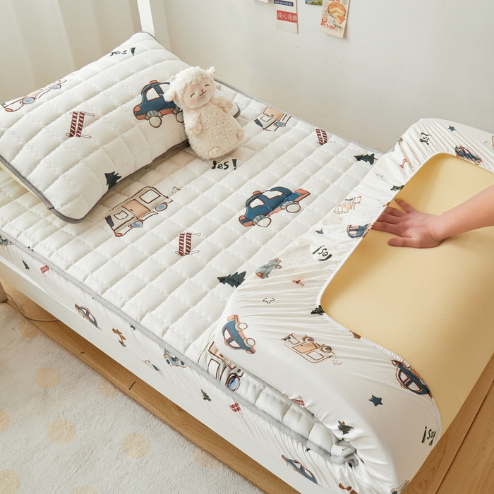 91家纺网 家纺一手货源 找家纺 卡派 2024新款单人床水洗棉夹棉加厚床笠（印花系列） 汽车总动员