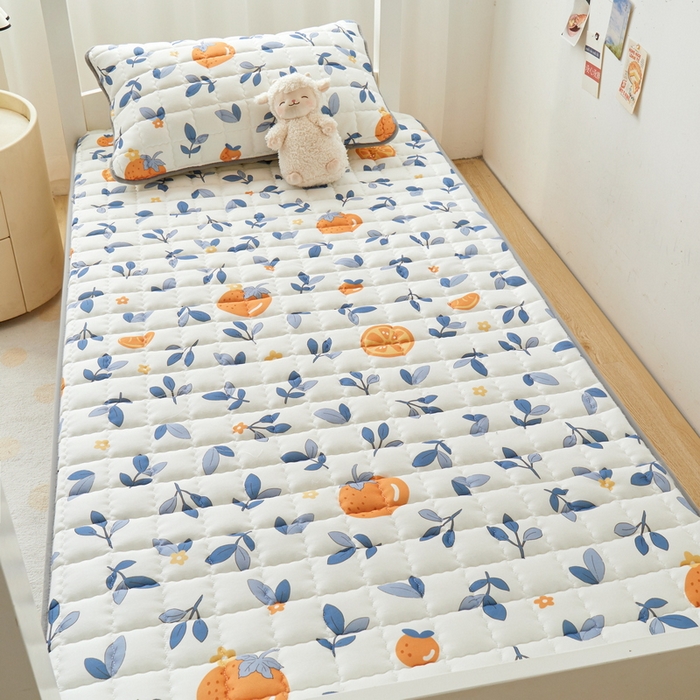 91家纺网 家纺一手货源 找家纺 卡派 2024新款单人床水洗棉夹棉加厚床笠（印花系列） 橙子