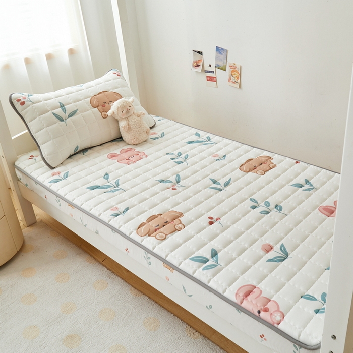 91家纺网 家纺一手货源 找家纺 卡派 2024新款单人床水洗棉夹棉加厚床笠（印花系列） 可爱兔