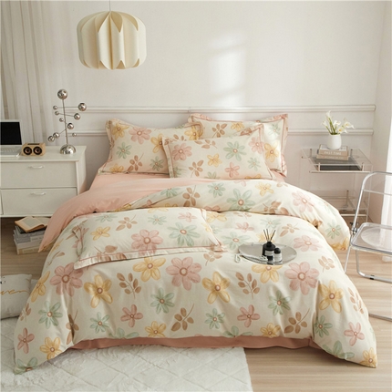 91家纺网 家纺一手货源 找家纺 （总）沐白家居 2024新款全棉生态磨毛印花四件套系列