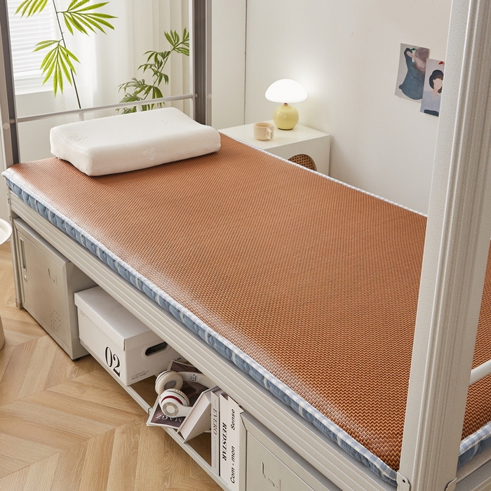 91家纺网 家纺一手货源 找家纺 （总）卡派 2024新款单人床无印居家风藤席双面可用床垫 厚度约5cm