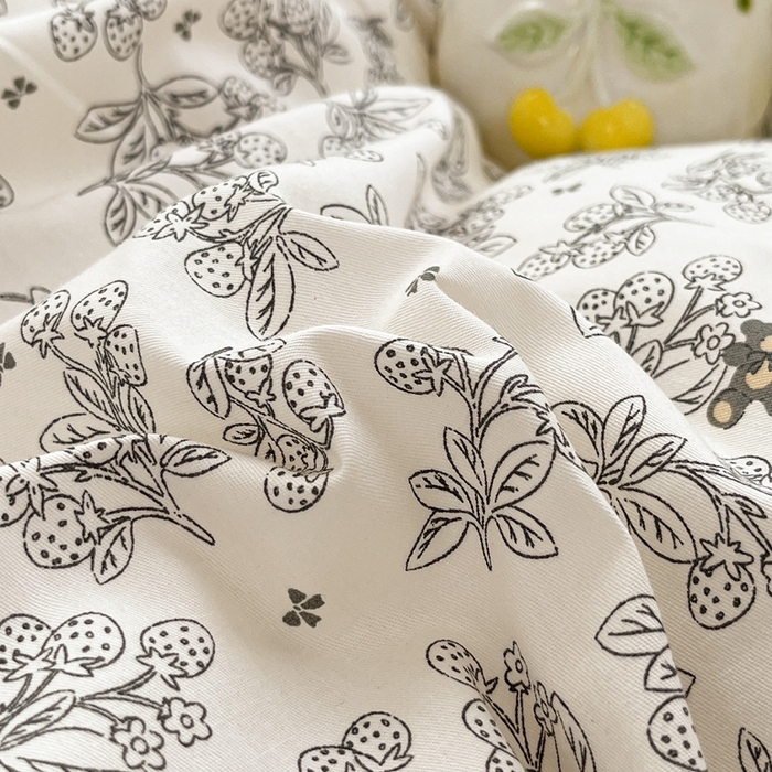 91家纺网 家纺一手货源 找家纺 暖居 2024新款韩系全棉高温砂洗棉花床盖被套四件套纯棉床盖三件套 月澜