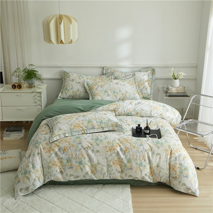 91家纺网 家纺一手货源 找家纺 （总）沐白家居 2024新款全棉生态磨毛印花四件套系列