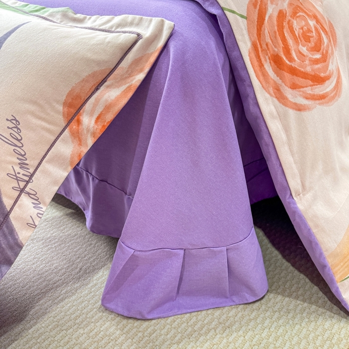 91家纺网 家纺一手货源 找家纺 昊翔家纺 2024新款全棉磨毛印花四件套 温馨-粉