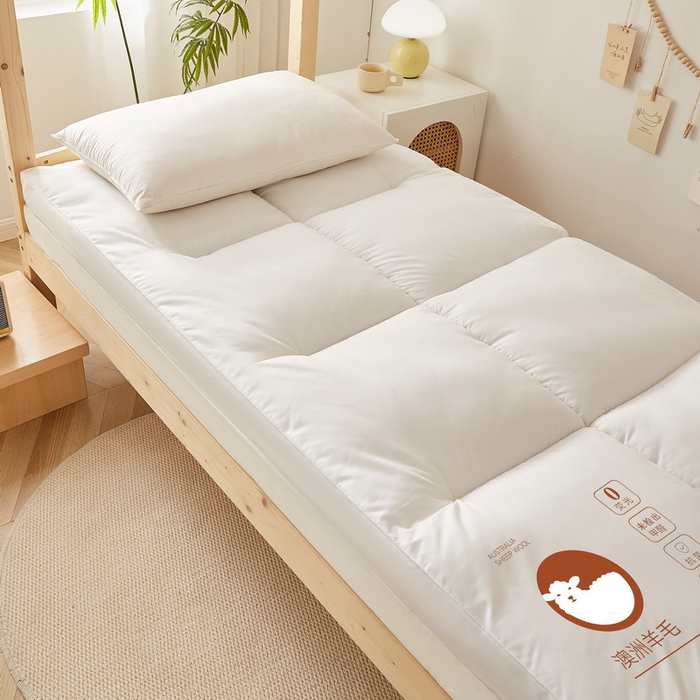 91家纺网 家纺一手货源 找家纺 卡派 2024新款羊毛立体软床垫单人床 白色