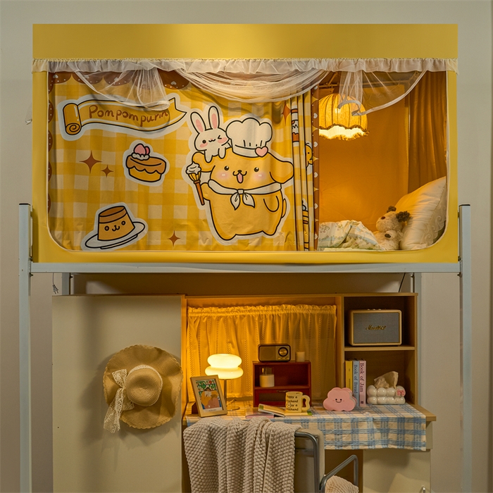 91家纺网 家纺一手货源 找家纺 卓尔居 2025新款学生遮光床帘涂层包边卡通IP系列 布丁狗