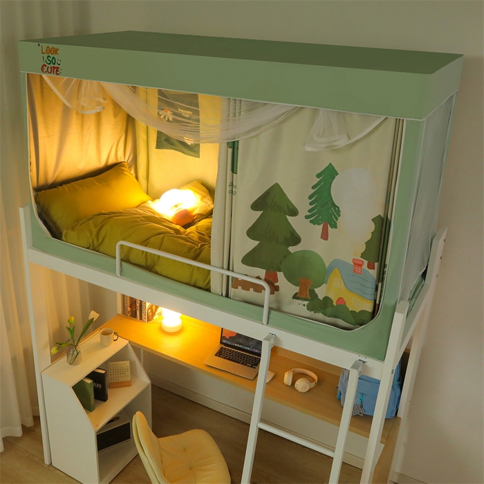 91家纺网 家纺一手货源 找家纺 卓尔居 2025新款学生遮光床帘涂层包边卡通系列 森林