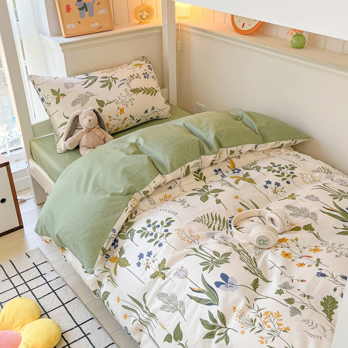 91家纺网 家纺一手货源 找家纺 雅居纺 2024新款全棉印花学生季套件 森林日记