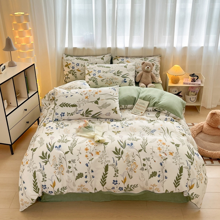 91家纺网 家纺一手货源 找家纺 雅居纺 2024新款全棉印花四件套 森林日记