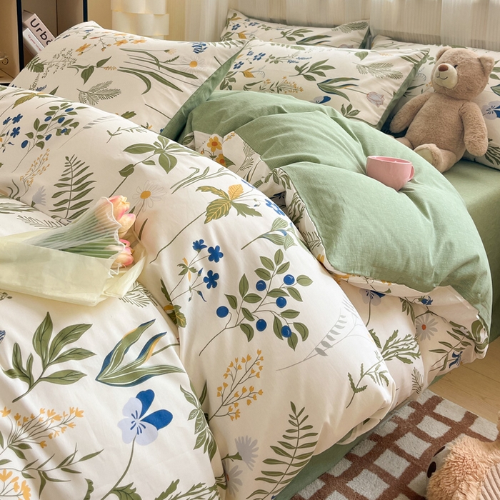 91家纺网 家纺一手货源 找家纺 雅居纺 2024新款全棉印花四件套 森林日记