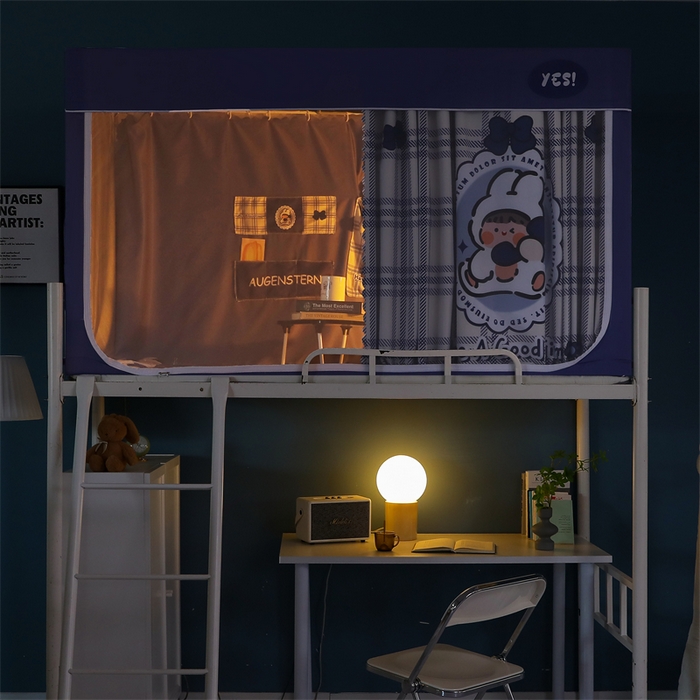 91家纺网 家纺一手货源 找家纺 卓尔居 2025新款学生遮光床帘涂层包边卡通系列 奶糖兔