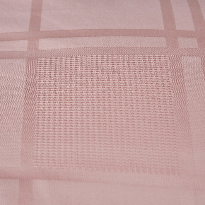 91家纺网 家纺一手货源 找家纺 雲归梦 2024新款全棉提花活性高支密轻奢四件套 大方格-樱花粉