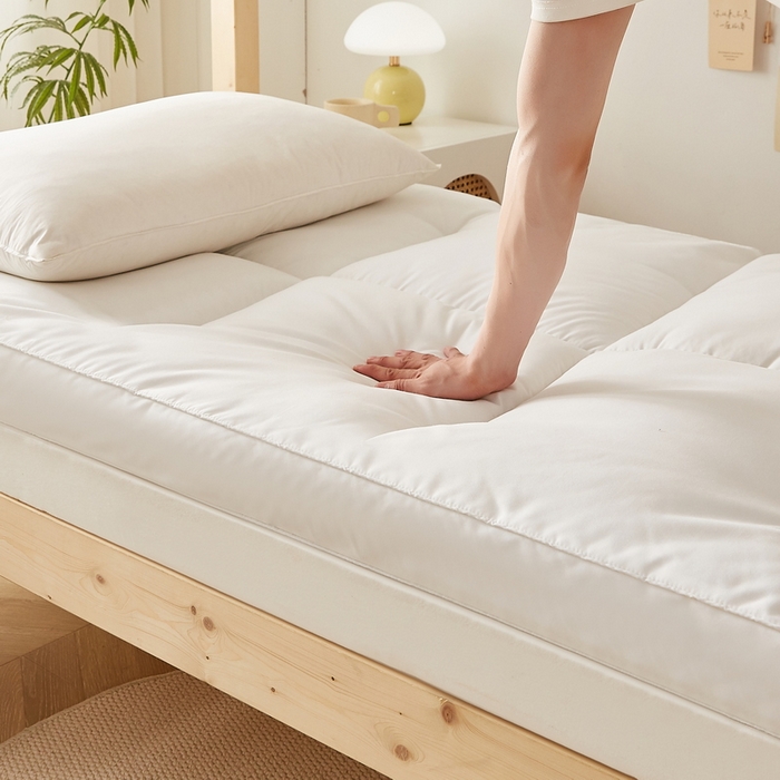 91家纺网 家纺一手货源 找家纺 卡派 2024新款羊毛立体软床垫单人床 白色