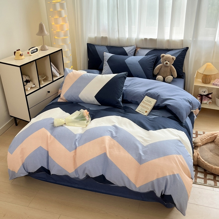 91家纺网 家纺一手货源 找家纺 雅居纺 2024新款全棉印花四件套 时尚潮流