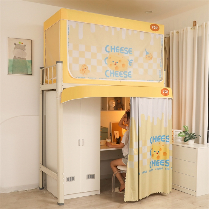 91家纺网 家纺一手货源 找家纺 卓尔居 2025新款学生遮光床帘涂层包边卡通系列 奶酪陷阱