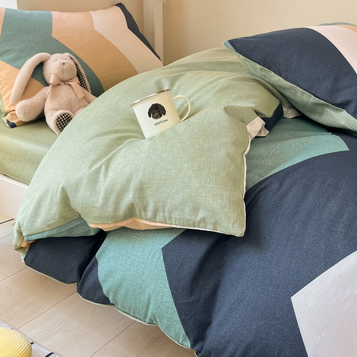 91家纺网 家纺一手货源 找家纺 雅居纺 2024新款全棉印花学生季套件 波浪世界