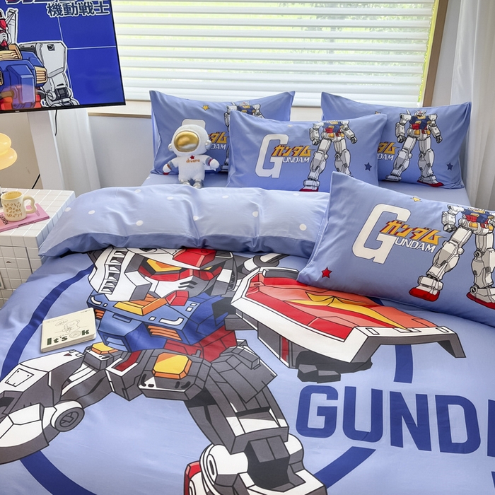 91家纺网 家纺一手货源 找家纺 孩子王 2025新款亲肤活性大版纯棉专版太空人卡通学生儿童宿舍四件套系列 钢铁侠