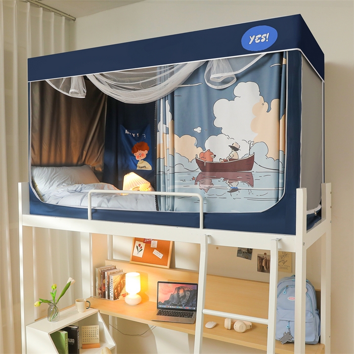 91家纺网 家纺一手货源 找家纺 卓尔居 2025新款学生遮光床帘涂层包边卡通系列 梦境巡游