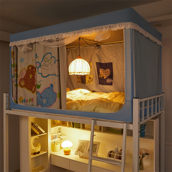 91家纺网 家纺一手货源 找家纺 卓尔居 2025新款学生遮光床帘涂层花边卡通系列 卡通小动物