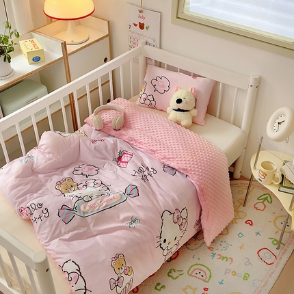 91家纺网 家纺一手货源 找家纺 （总）希诺家居 2024新款正版授权多功能A类针织豆豆毯豆豆被有拉链可拆洗被子儿童学生被子