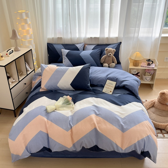 91家纺网 家纺一手货源 找家纺 雅居纺 2024新款全棉印花四件套 时尚潮流