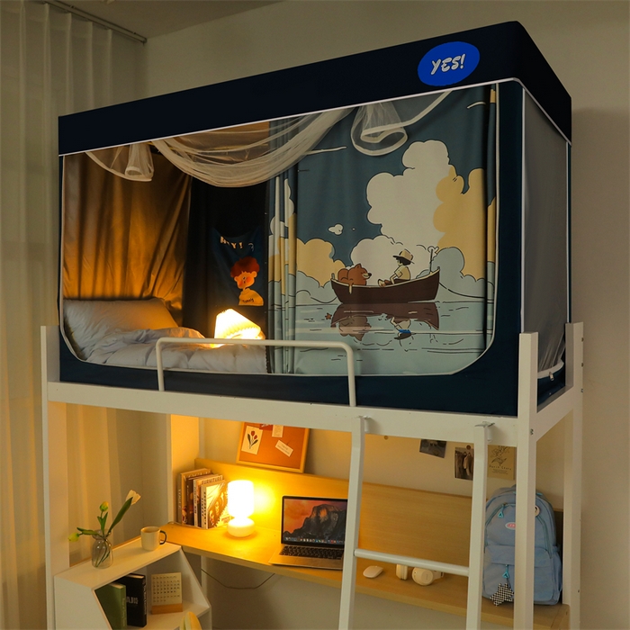 91家纺网 家纺一手货源 找家纺 卓尔居 2025新款学生遮光床帘涂层包边卡通系列 梦境巡游