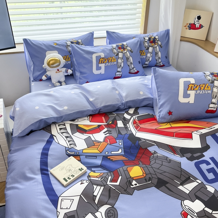 91家纺网 家纺一手货源 找家纺 孩子王 2025新款亲肤活性大版纯棉专版太空人卡通学生儿童宿舍四件套系列 钢铁侠