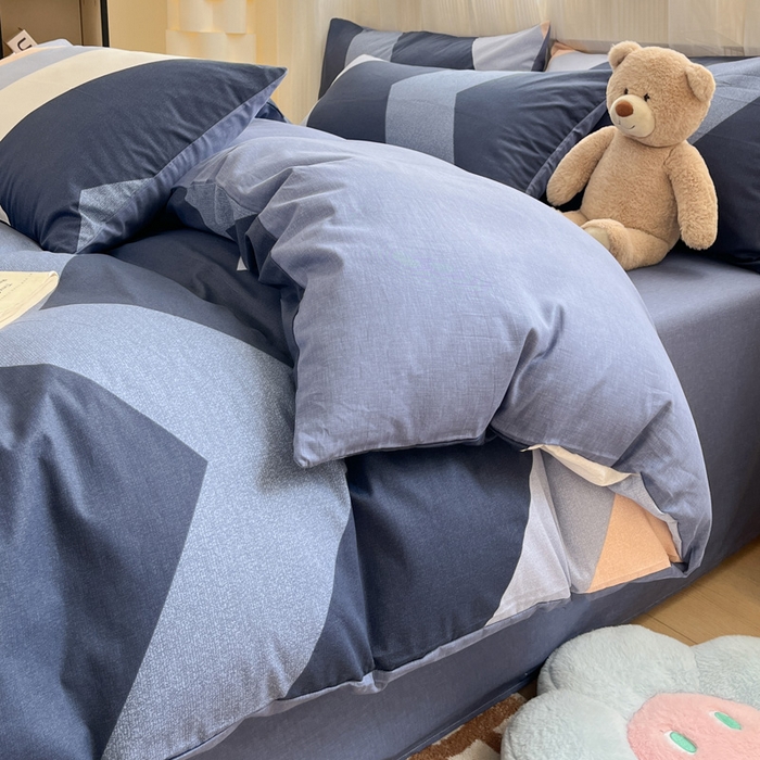 91家纺网 家纺一手货源 找家纺 雅居纺 2024新款全棉印花四件套 时尚潮流