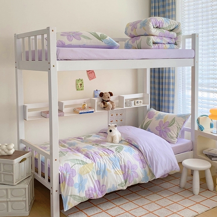 倾慕家纺 2024新款清新风纯棉印花学生套件系列 花容