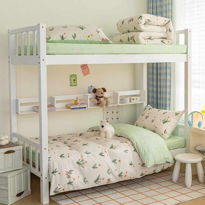 91家纺网 家纺一手货源 找家纺 倾慕家纺 2024新款清新风纯棉印花学生套件系列 晴空日记