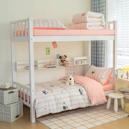 倾慕家纺 2024新款清新风纯棉印花学生套件系列 熊猫仔仔